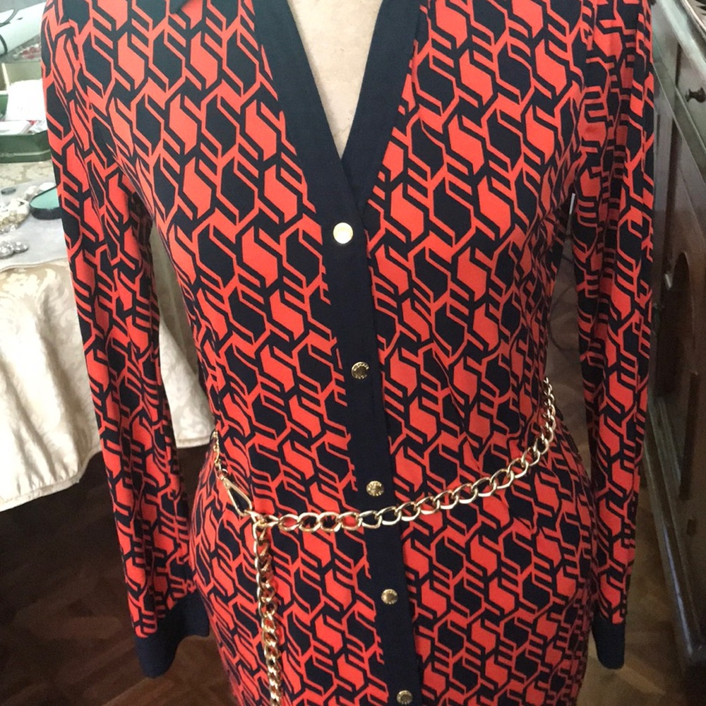 Michael Kors Navy and Orange Dress